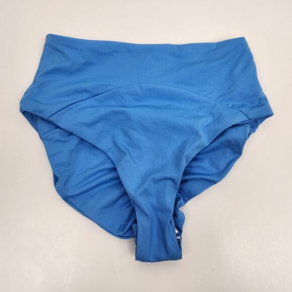 L*Space Luka Bikini Bottom Classic Fit Size XS Blue NWOT Back Cutout Ruched - Picture 1 of 4